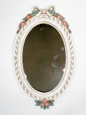 Vtg Burwood SET 4 Shelf Mirror Sconce Cottagecore English Victorian Country Rose